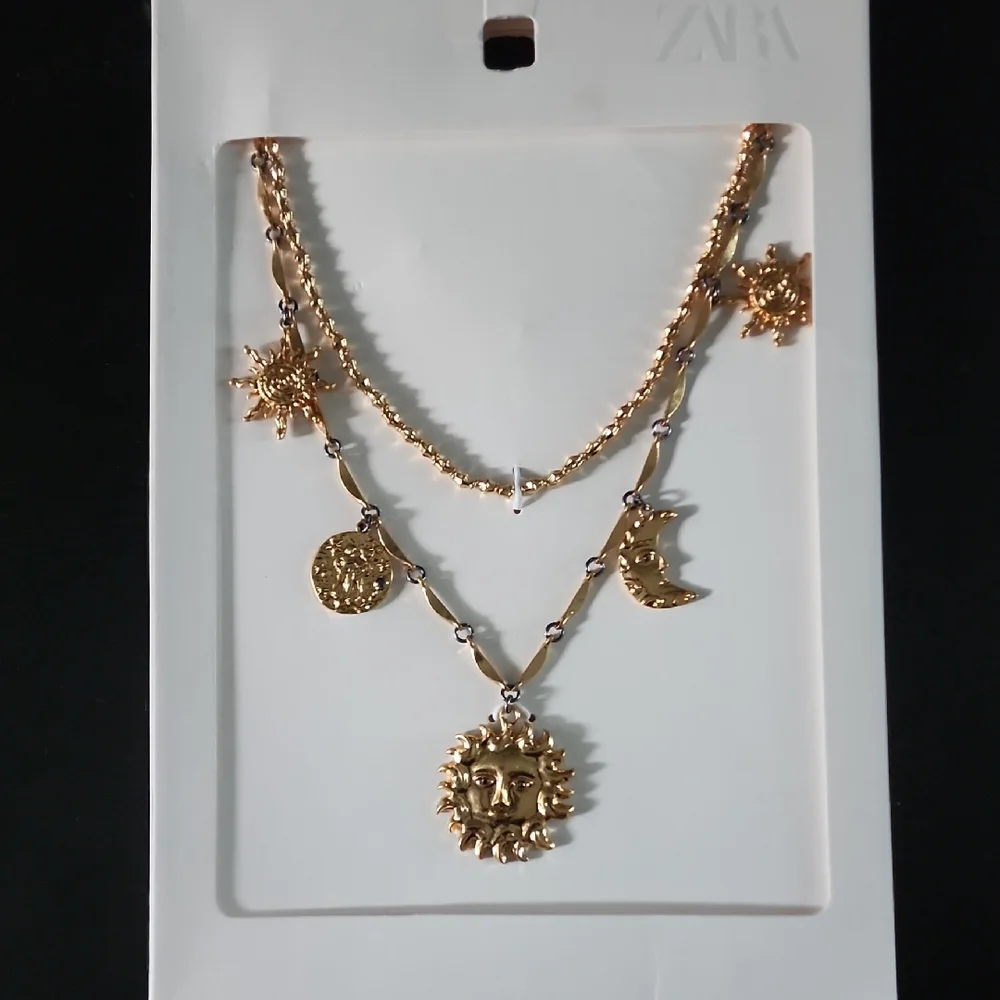 ZARA Pack of 2 Sun Moon Necklaces - Picture 3 of 14